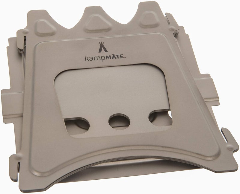 kampMATE Portable Camping Stove Wood, Wood Stove Camping, Outdoor Compact Campfire, Survival Cooking Gear, Backpacking Stoves, Emergency Backpack Stoves, Hiking Burner, Foldable with Nylon Case (Titanium) - Image 3